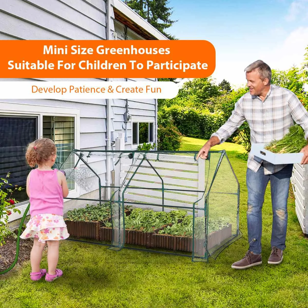 Cloche Greenhouse with Zipper Doors Portable Home Garden Indoor Balcony Planting Warm House with Steel Wire Frame PVC Cover Out
Cloche Greenhouse with Zipper Doors Portable Home Garden Indoor Balcony Planting Warm House with Steel Wire Frame PVC Cover Out