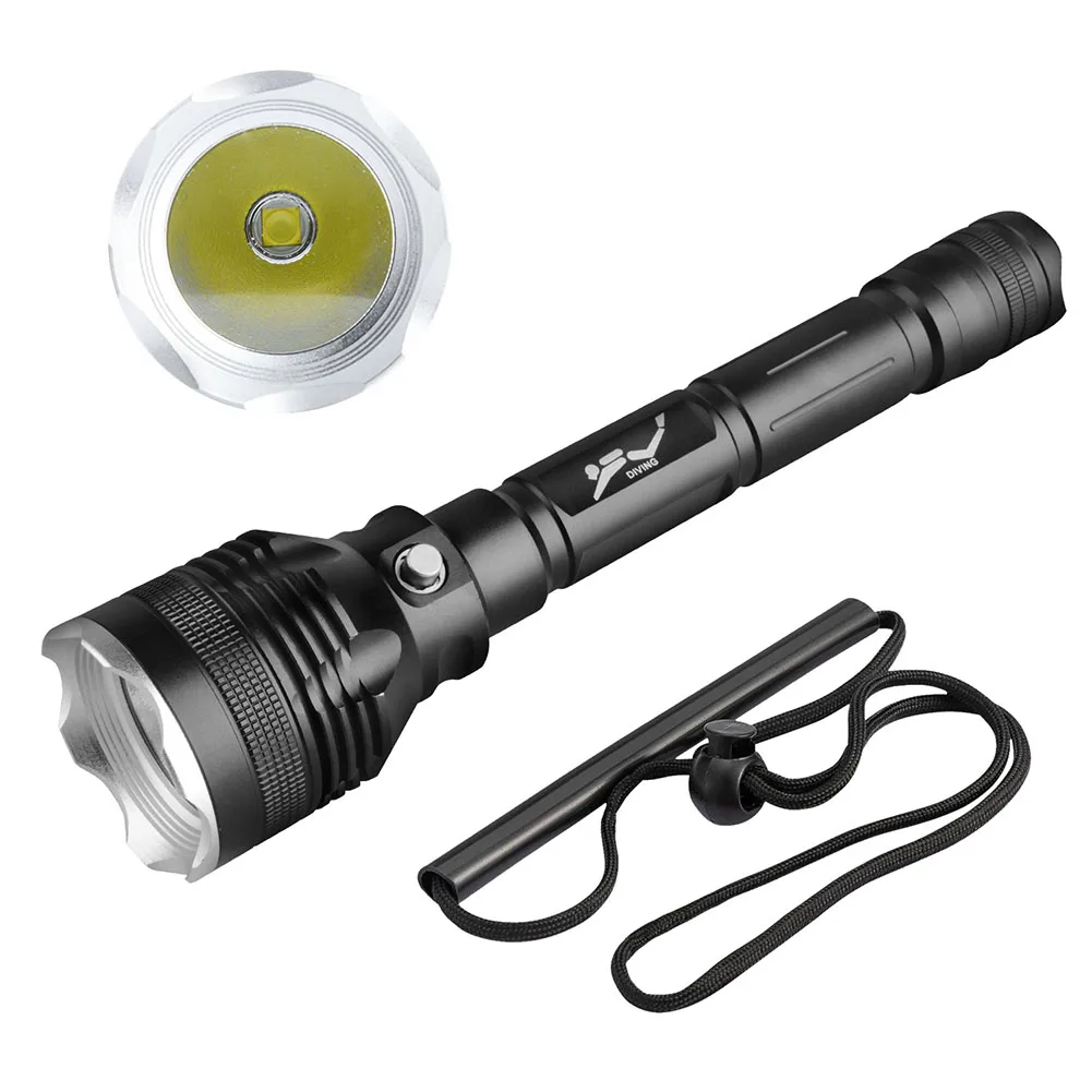 Waterproof Flashlight Light 80M Deep Underwater Torch P70.2 LED Lamp Beams For Scuba Diving Adjustable Hang Strap Outdoor Tools
Waterproof Flashlight Light 80M Deep Underwater Torch P70.2 LED Lamp Beams For Scuba Diving Adjustable Hang Strap Outdoor Tools