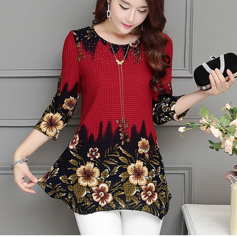 Women Tops 2022 New Blouse Shirt 4XL Casual Blue Red Women's Clothing O-neck Floral Print Feminine Tops Blusas
Women Tops 2022 New Blouse Shirt 4XL Casual Blue Red Women's Clothing O-neck Floral Print Feminine Tops Blusas