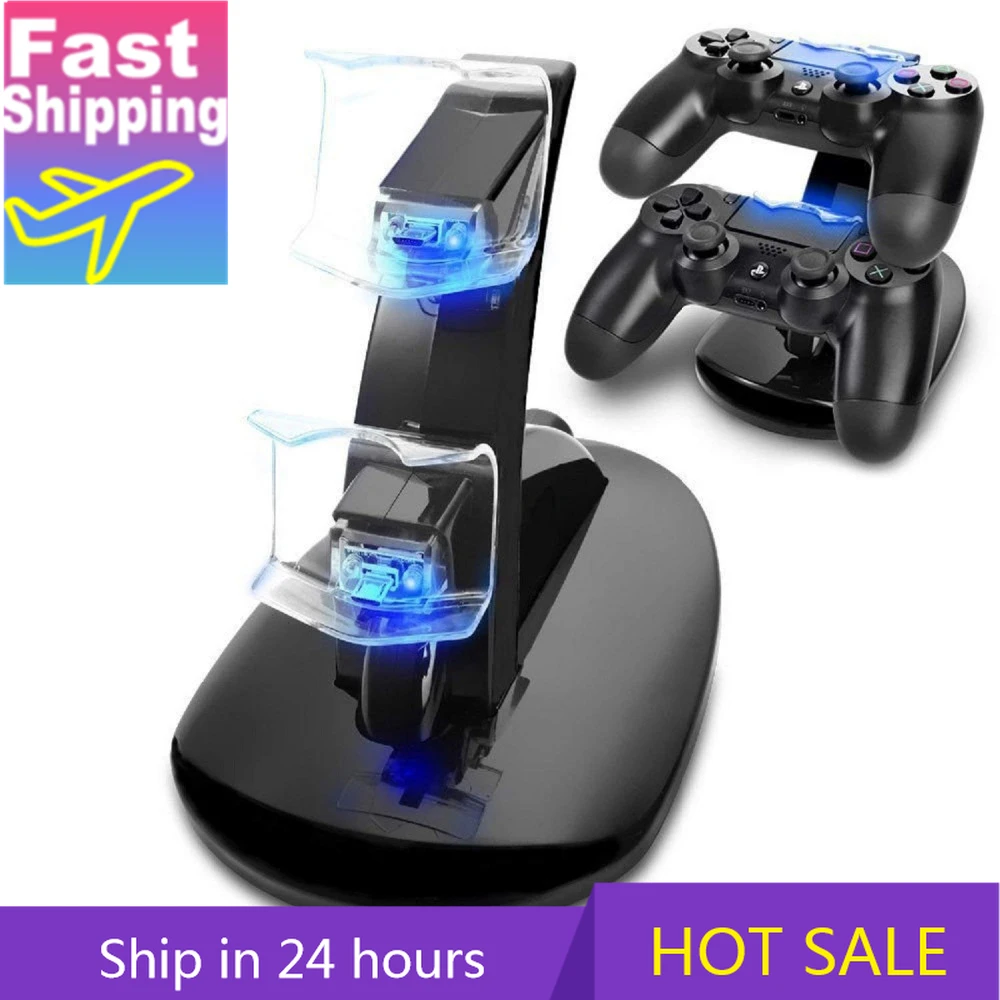 Док-станция для зарядки геймпадов двух с дисплеем PlayStation 4 PS4 Slim Pro | Электроника