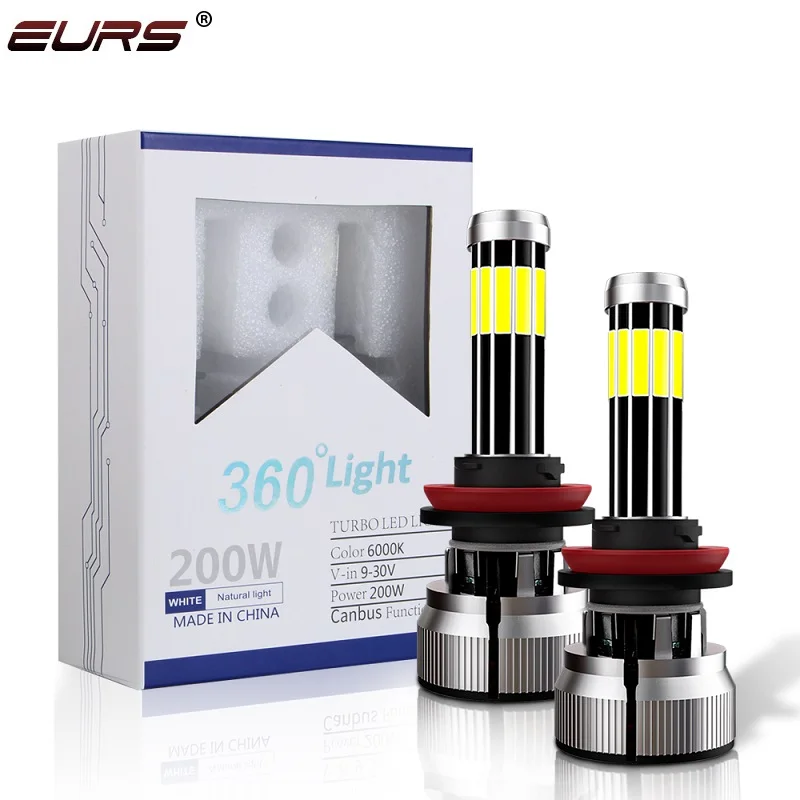 EURS 10sides 360 degree LED Headlight H4 H7 LED H1 H3 H11 H8 H9 HB3 HB4 9006 9005 9012 Led Car Headlamp Bulb Fog Lamps 6000K
EURS 10sides 360 degree LED Headlight H4 H7 LED H1 H3 H11 H8 H9 HB3 HB4 9006 9005 9012 Led Car Headlamp Bulb Fog Lamps 6000K
