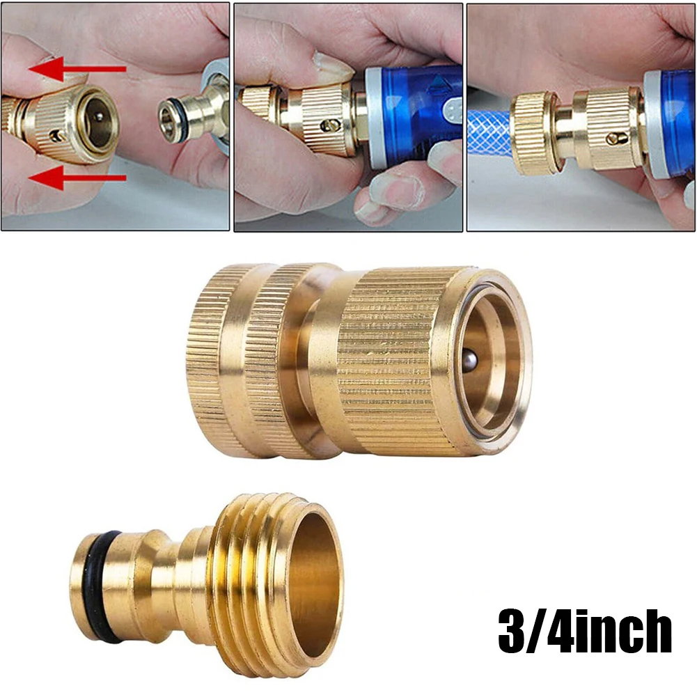 Lightweight and Durable Garden Hose Quick Connect Set 3/4 Inch Brass Female Thread Tap Connector and Male Quick
Lightweight and Durable Garden Hose Quick Connect Set 3/4 Inch Brass Female Thread Tap Connector and Male Quick