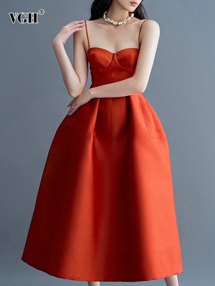 VGH Elegant Evening Dresses For Women Square Collar Sleeveless High Waist Tunic Folds Camisole Formal Dress Female Fashion New
VGH Elegant Evening Dresses For Women Square Collar Sleeveless High Waist Tunic Folds Camisole Formal Dress Female Fashion New