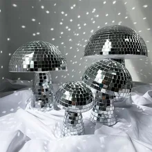 Disco Ball Decoration Mirror Reflective Mushroom Shape Ball Wedding Party Room Decor Table Bar Stage DJ Lighting Reflections