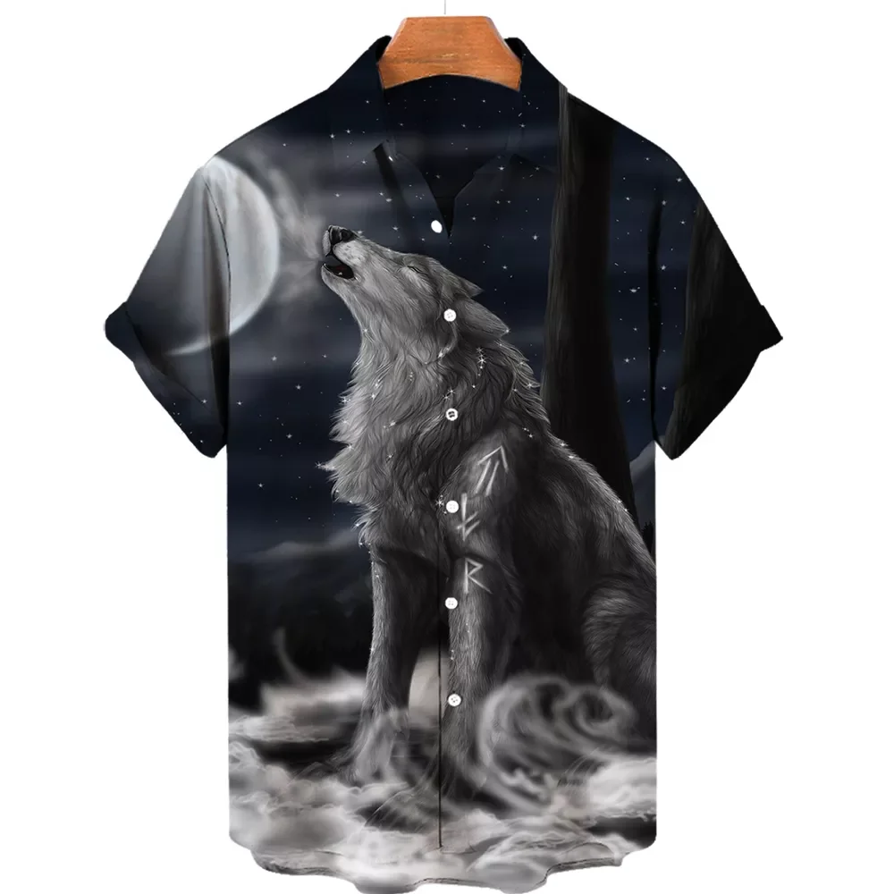 Fashion Summer Lapel Shirt Short Sleeve Animal Tops New Male Clothing 3d Wolf Print Blouse Shirt Hawaiian Men's Shirt
Fashion Summer Lapel Shirt Short Sleeve Animal Tops New Male Clothing 3d Wolf Print Blouse Shirt Hawaiian Men's Shirt