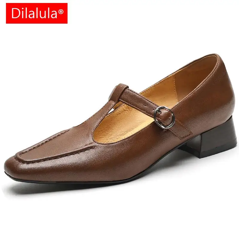 Dilalula Mature Retro T-Strap Women Pumps Spring Summer Genuine Leather Square Toe Low Heels Shoes Woman Office Ladies Casual
Dilalula Mature Retro T-Strap Women Pumps Spring Summer Genuine Leather Square Toe Low Heels Shoes Woman Office Ladies Casual