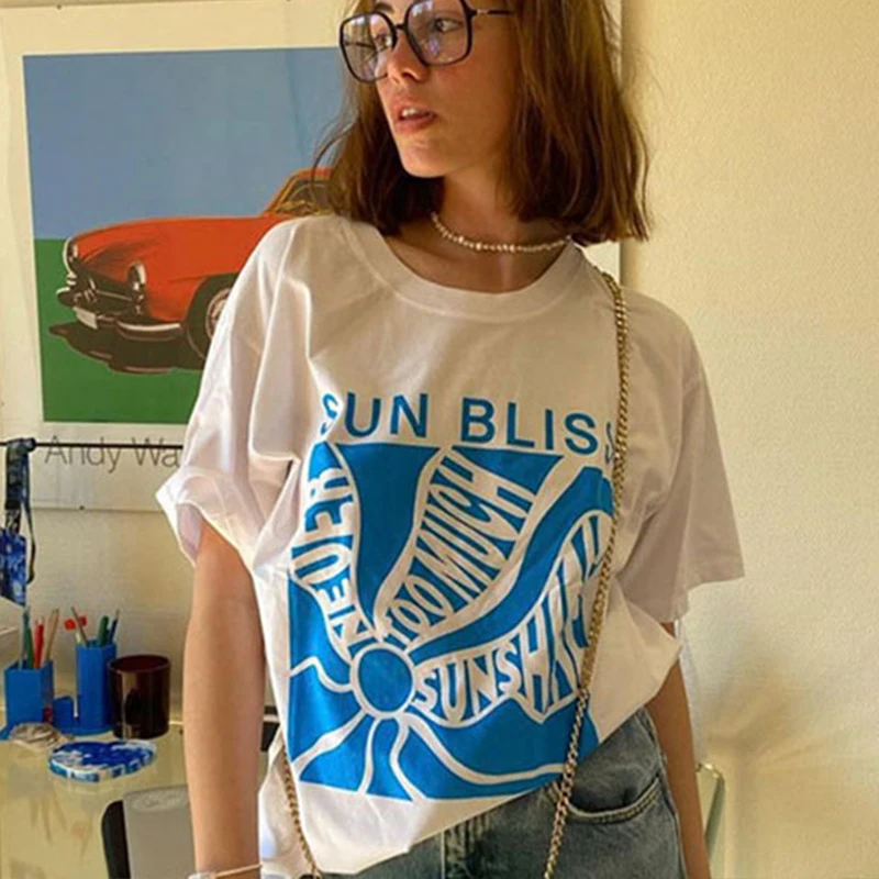 White American Letter Print Graphic T-shirt Women 100% Cotton Loose Short Sleeve Tshirts Couple 2022 High Quality New Summer Top
White American Letter Print Graphic T-shirt Women 100% Cotton Loose Short Sleeve Tshirts Couple 2022 High Quality New Summer Top
