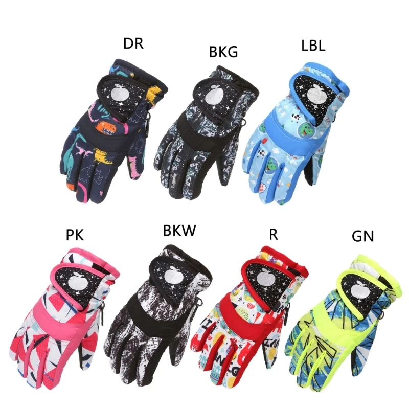 

Thermal Ski Gloves Children Kids Winter Waterproof Warm Child Snowboard Snow Gloves 3 Fingers for Skiing Riding 3-7Y