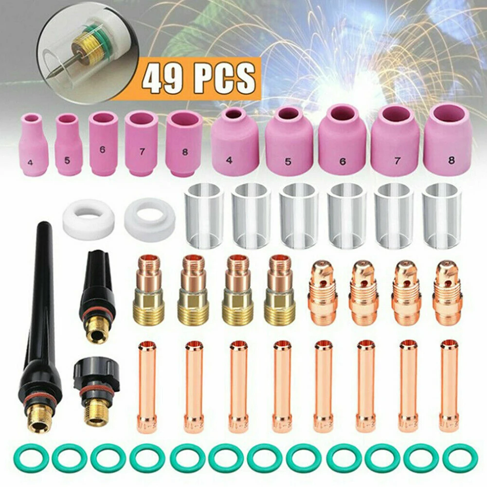 TIG Welding Torch Accessories Industrial Accessories Collets Consumables For Synopsis WP-17/18/26 Glass Set Kit
TIG Welding Torch Accessories Industrial Accessories Collets Consumables For Synopsis WP-17/18/26 Glass Set Kit