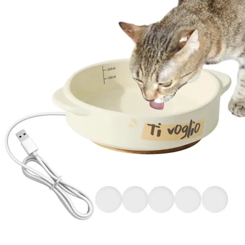 

Pets Heated Water Bowl Non Slip Ceramic Water Bowls Cats And Dogs Constant Temperature Automatic Waterer Bowl Dogs Supplies