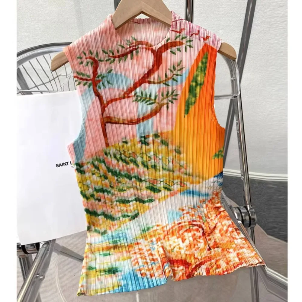 Miyake Pleated Multicolor Flower Vest Women Summer 2023 New High-end Design Feeling Slim Temperament Sleeveless Top Casual
Miyake Pleated Multicolor Flower Vest Women Summer 2023 New High-end Design Feeling Slim Temperament Sleeveless Top Casual