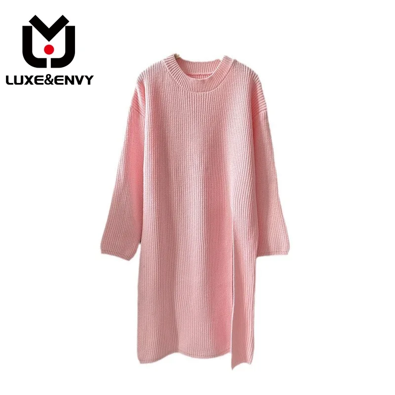 LUXE&ENVY Oversized Women's Lazy Style Knitted Split Dress, Chubby Mm Medium Length, Loose Lining, And Woolen Skirt 2023 Winter
LUXE&ENVY Oversized Women's Lazy Style Knitted Split Dress, Chubby Mm Medium Length, Loose Lining, And Woolen Skirt 2023 Winter