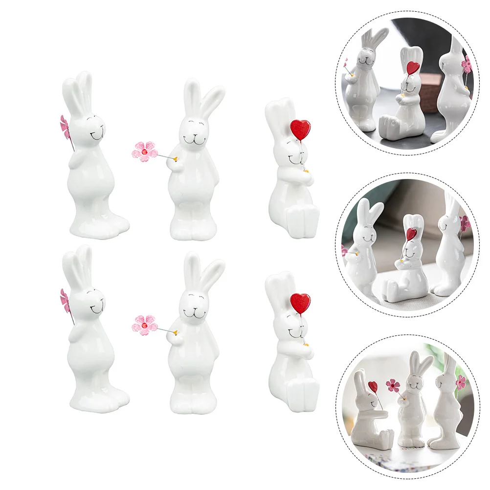 6 Pieces Bunny Figurines Ceramic, Heart Flowers Bunny Statue Rabbit Sculpture, Decorative Figure for Wedding,, 11 high.
6 Pieces Bunny Figurines Ceramic, Heart Flowers Bunny Statue Rabbit Sculpture, Decorative Figure for Wedding,, 11 high.