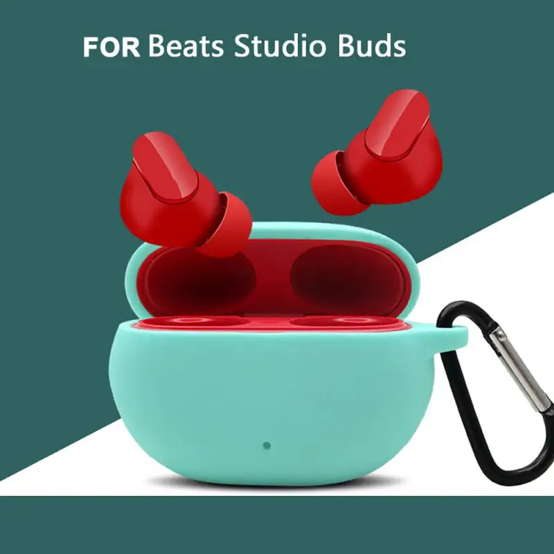 Silicone Case For Beats Studio Buds Bluetooth-compatible Earphone Protective Cover With Hook Anti-shock Headphone Accessories 
Silicone Case For Beats Studio Buds Bluetooth-compatible Earphone Protective Cover With Hook Anti-shock Headphone Accessories
