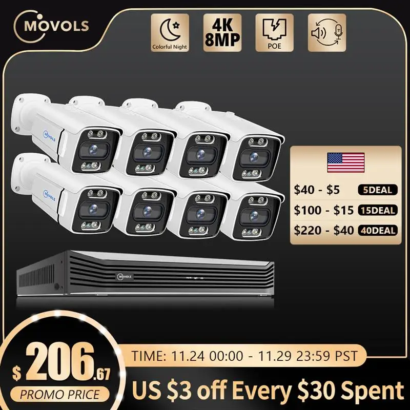 MOVOLS 4K 8MP POE Security Camera System 8CH P2P AI Video Surveillance Kit Two Way Audio Outdoor Home 8MP IP Camera CCTV Nvr Set
MOVOLS 4K 8MP POE Security Camera System 8CH P2P AI Video Surveillance Kit Two Way Audio Outdoor Home 8MP IP Camera CCTV Nvr Set