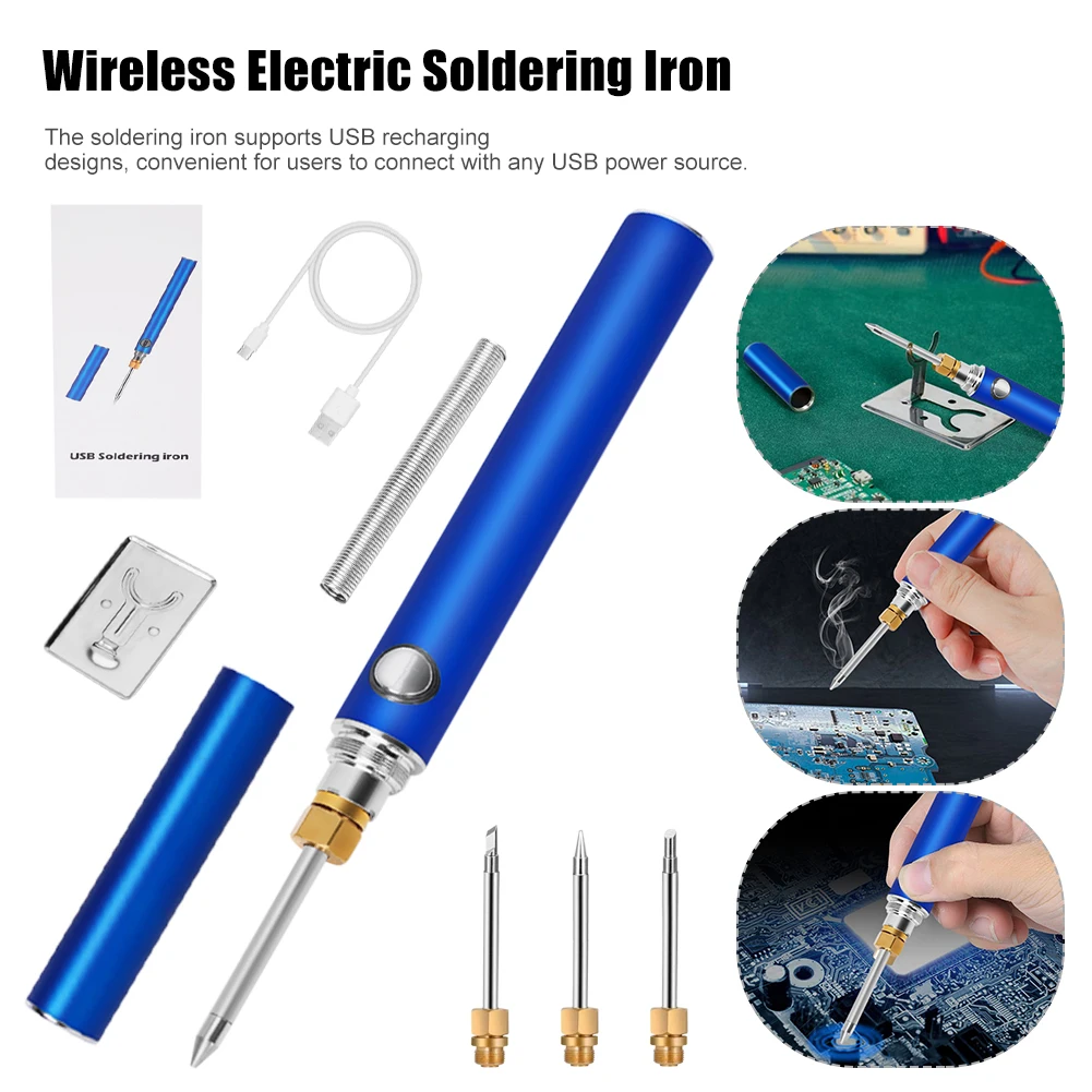 Portable Electric Soldering Iron USB Charge Soldering Iron Kit Set Wireless Welding Repair Tools Fast Heating Tin Solder
Portable Electric Soldering Iron USB Charge Soldering Iron Kit Set Wireless Welding Repair Tools Fast Heating Tin Solder