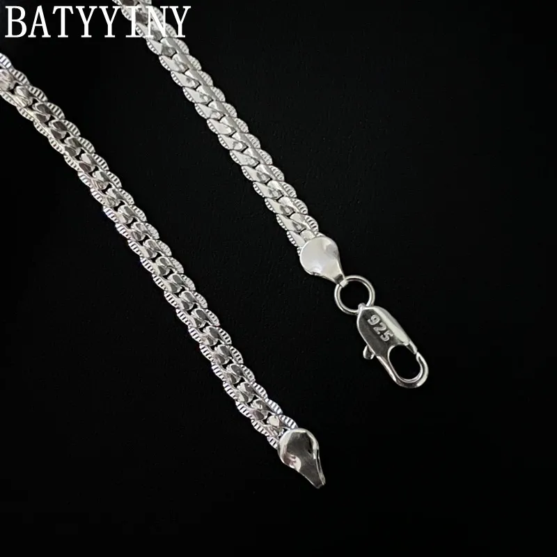 BATYYINY 925 Sterling Silver 6mm Side Chain 8/18/20/24 Inch Necklace For Woman Men Fashion Wedding Engagement Jewelry Gift
BATYYINY 925 Sterling Silver 6mm Side Chain 8/18/20/24 Inch Necklace For Woman Men Fashion Wedding Engagement Jewelry Gift