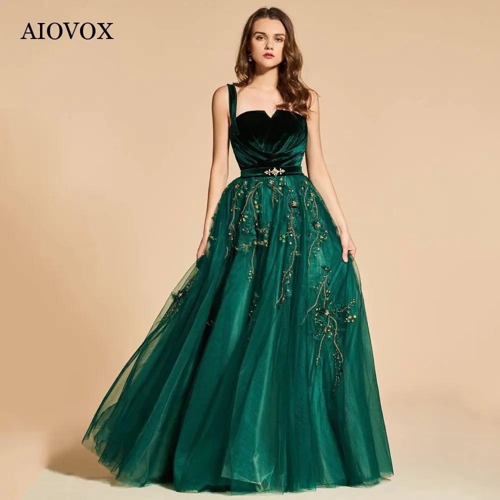 AIOVOX Elegant A-Line Appliques Party Dresses With Belt Spaghetti Straps Evening Dresses Floor-Length Princess Vestido De Noche
AIOVOX Elegant A-Line Appliques Party Dresses With Belt Spaghetti Straps Evening Dresses Floor-Length Princess Vestido De Noche