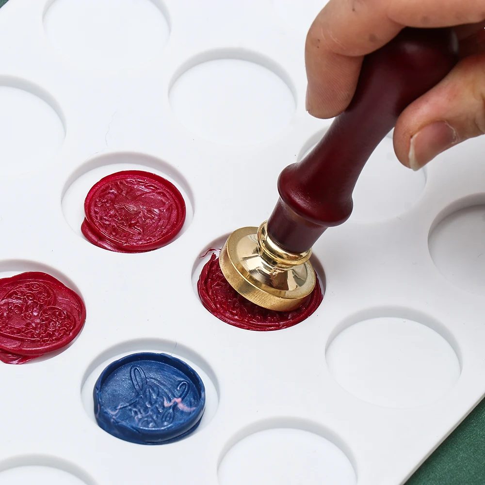 Wax Seal Stamp Silicone Mat Pad Mold 24-Cavity for Handmade DIY Craft Adhesive Waxing Resin Silicone Mould Scrapbooking Envelope 
Wax Seal Stamp Silicone Mat Pad Mold 24-Cavity for Handmade DIY Craft Adhesive Waxing Resin Silicone Mould Scrapbooking Envelope