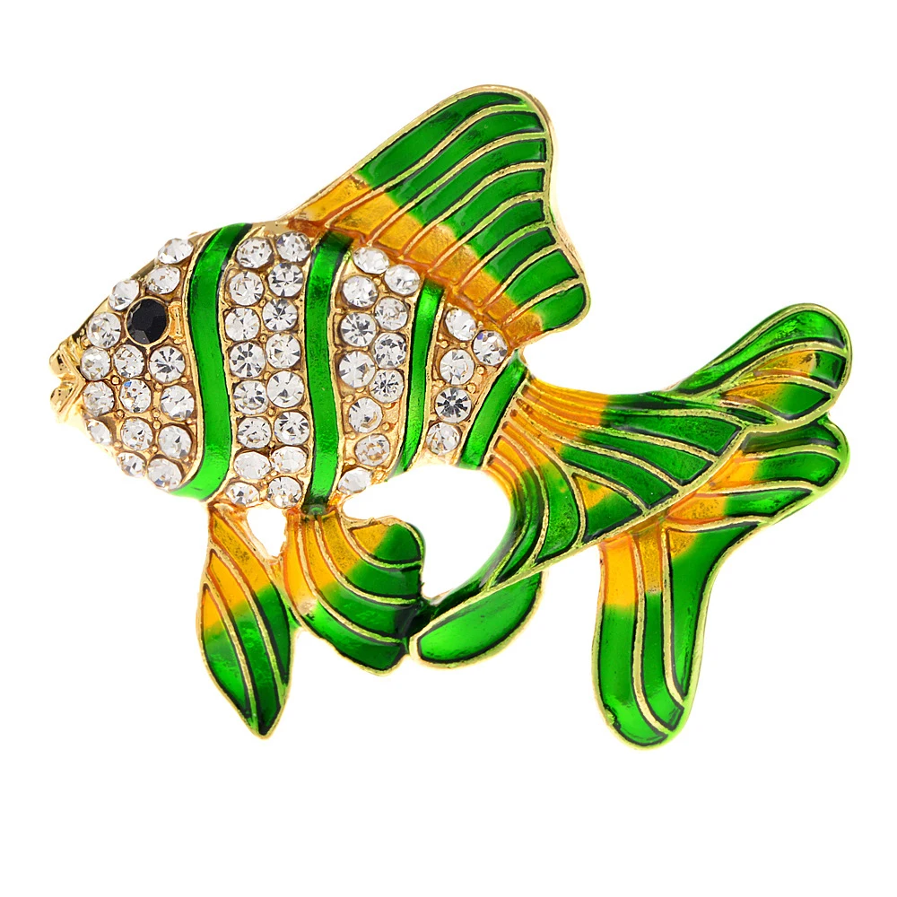 

Blucome New Tropical Fish Brooch Diamond Animal Pins Women’s Brooch for Coat Suit Bag Hijab Laple Pins Badage New Year Gifts.