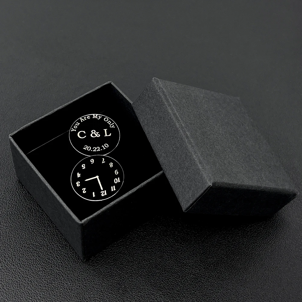 Custom Wedding Time Groom Cufflinks Shirt Buttons Clips Personalized Stainless Steel Luxury Men Jewelry Boxed Gift Dropshipping
Custom Wedding Time Groom Cufflinks Shirt Buttons Clips Personalized Stainless Steel Luxury Men Jewelry Boxed Gift Dropshipping