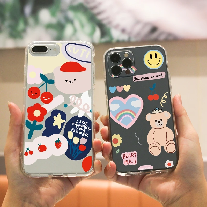 Cartoon Cherry Bear Phone Case For iPhone 13 12 Pro Max X XR 11 Pro XS Max 7 8 6s 6 Plus SE2 Case Transparent Soft TPU Cover
Cartoon Cherry Bear Phone Case For iPhone 13 12 Pro Max X XR 11 Pro XS Max 7 8 6s 6 Plus SE2 Case Transparent Soft TPU Cover