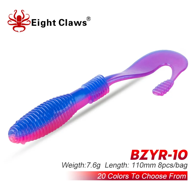 EIGHT CLAWS Fishing Soft Lure Curly Worm Jig Bait 110mm 7.6g Artificial Swimbait Wobblers UV Silicone Fishing Bait Leurre Souple
EIGHT CLAWS Fishing Soft Lure Curly Worm Jig Bait 110mm 7.6g Artificial Swimbait Wobblers UV Silicone Fishing Bait Leurre Souple