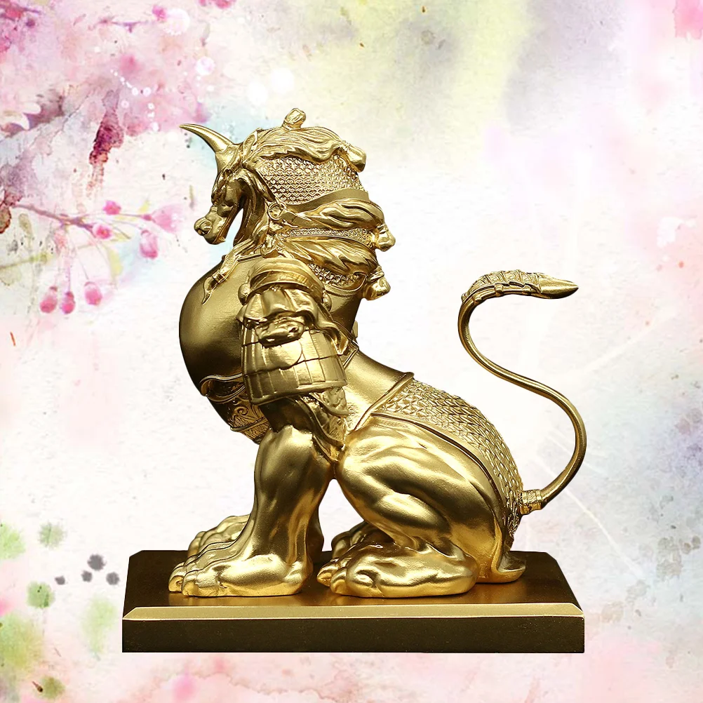 Figurine Statuechinese Ornament Wealth Brass Resin Sculpture Auspicious Luck Good Kylin Tabletop Figurines Decor Guardian 
Figurine Statuechinese Ornament Wealth Brass Resin Sculpture Auspicious Luck Good Kylin Tabletop Figurines Decor Guardian