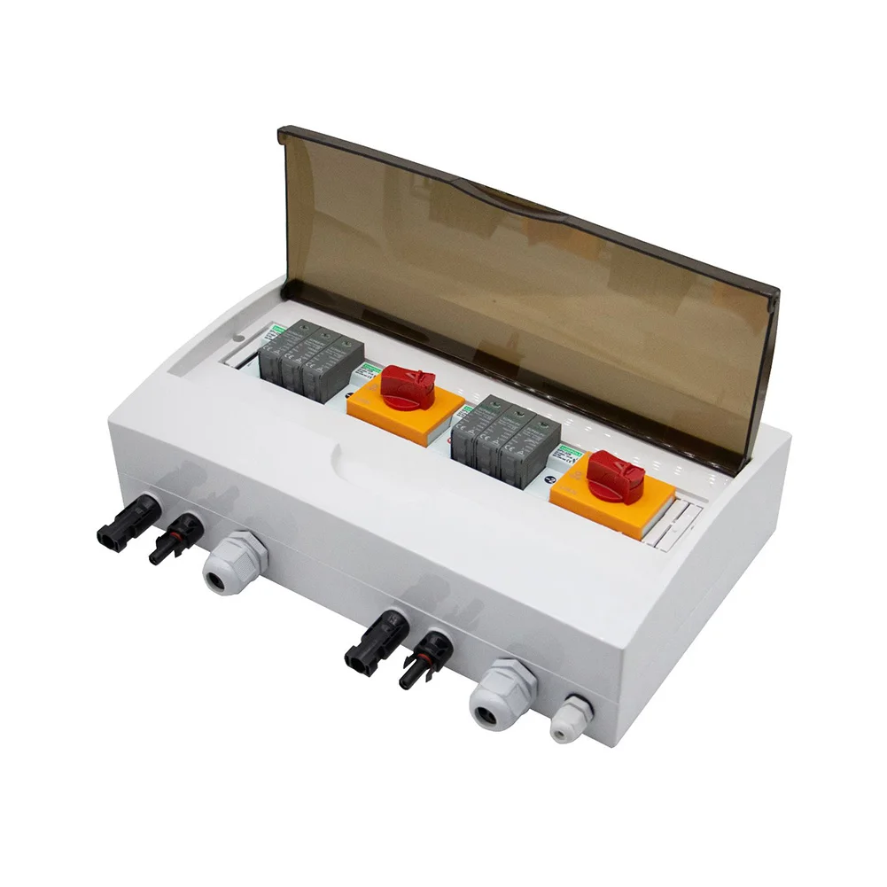 Lsolating Switch Combiner Box 1000V DC SPD 2 Input 2 Output 2 String Solar IP65 Waterproof Not Waterproof Type
Lsolating Switch Combiner Box 1000V DC SPD 2 Input 2 Output 2 String Solar IP65 Waterproof Not Waterproof Type