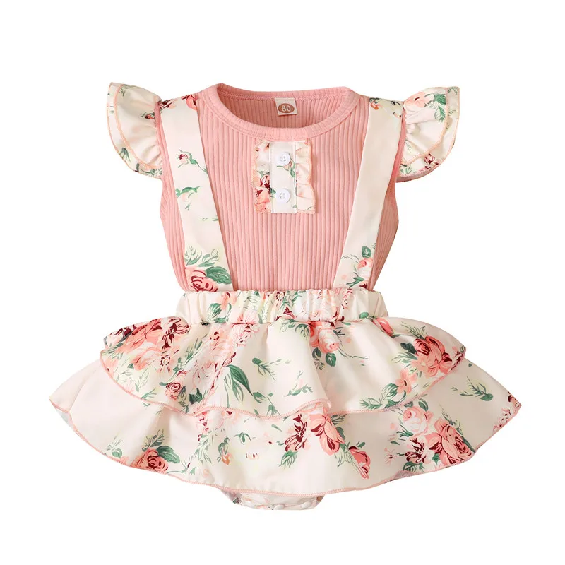 Baby Girl’s Casual Two Piece Suit Fashion Ribbed Fly Sleeve T-shirt and Flower Suspender Shorts
Baby Girl’s Casual Two Piece Suit Fashion Ribbed Fly Sleeve T-shirt and Flower Suspender Shorts