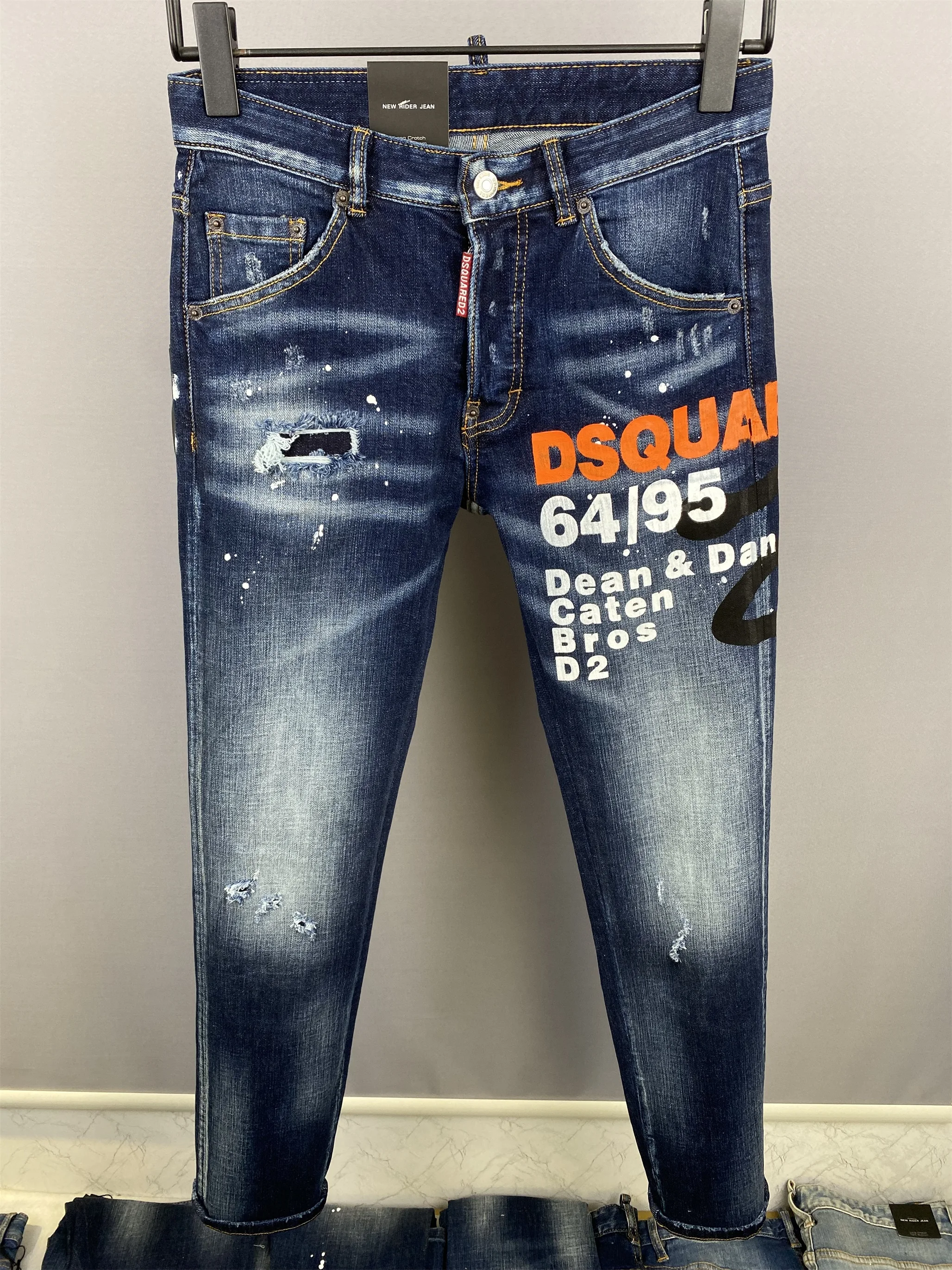 Hot Sales Letter Men's Slim Elastic Jeans dsquared2 Business Casual Jean Trousers High quality Winter Straight Denim Pants
Hot Sales Letter Men's Slim Elastic Jeans dsquared2 Business Casual Jean Trousers High quality Winter Straight Denim Pants
