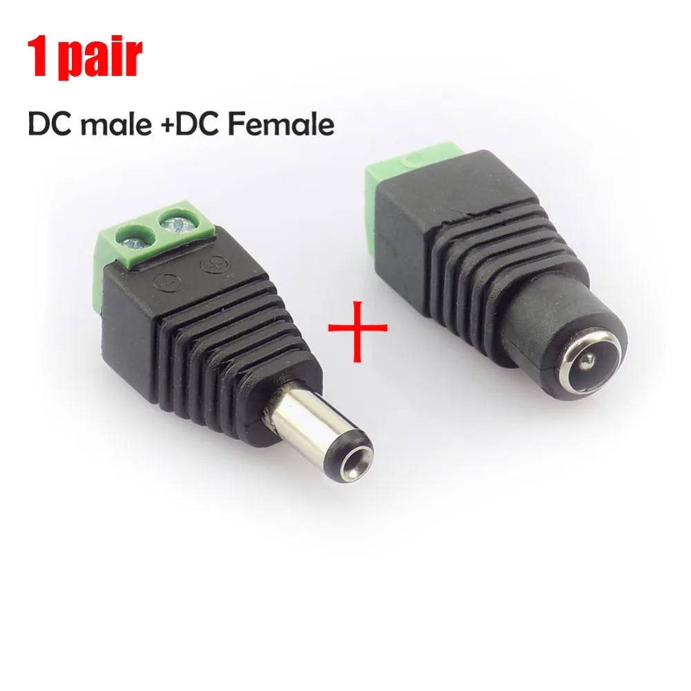 1 pair 2.1x5.5 mm DC Male + Female plug Connector power supply jack adapter BNC for CCTV camera LED strip lamp lighting light
1 pair 2.1x5.5 mm DC Male + Female plug Connector power supply jack adapter BNC for CCTV camera LED strip lamp lighting light
