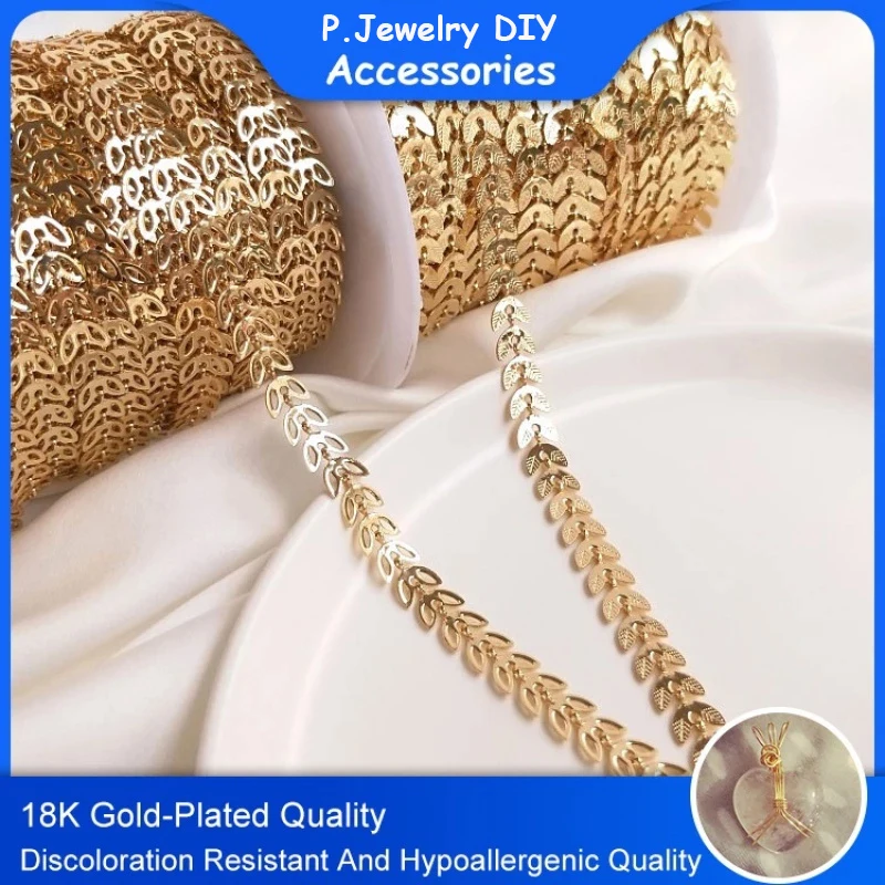 18K Gold-Plated Leaf Loose Chain Hollow Leaf Chain For Making Bracelet Material Accessories
18K Gold-Plated Leaf Loose Chain Hollow Leaf Chain For Making Bracelet Material Accessories