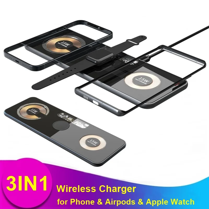 3in1 Magnetic Dual 15W Wireless Charger for Iphone 11 12 13 XS 8 Aluminum Wireles Charging Station For Airpods Pro Apple Watch
3in1 Magnetic Dual 15W Wireless Charger for Iphone 11 12 13 XS 8 Aluminum Wireles Charging Station For Airpods Pro Apple Watch