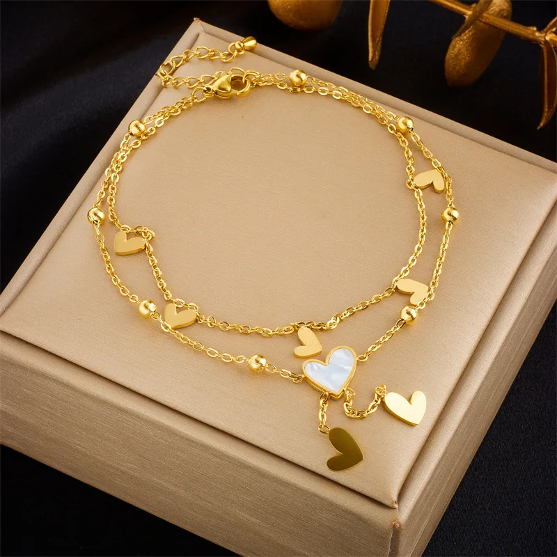 316L Stainless Steel Heart Love Anklets For Women Girl New Trend Multi-layer Chains Non-fading Jewelry Gift Party Dropshipping
316L Stainless Steel Heart Love Anklets For Women Girl New Trend Multi-layer Chains Non-fading Jewelry Gift Party Dropshipping
