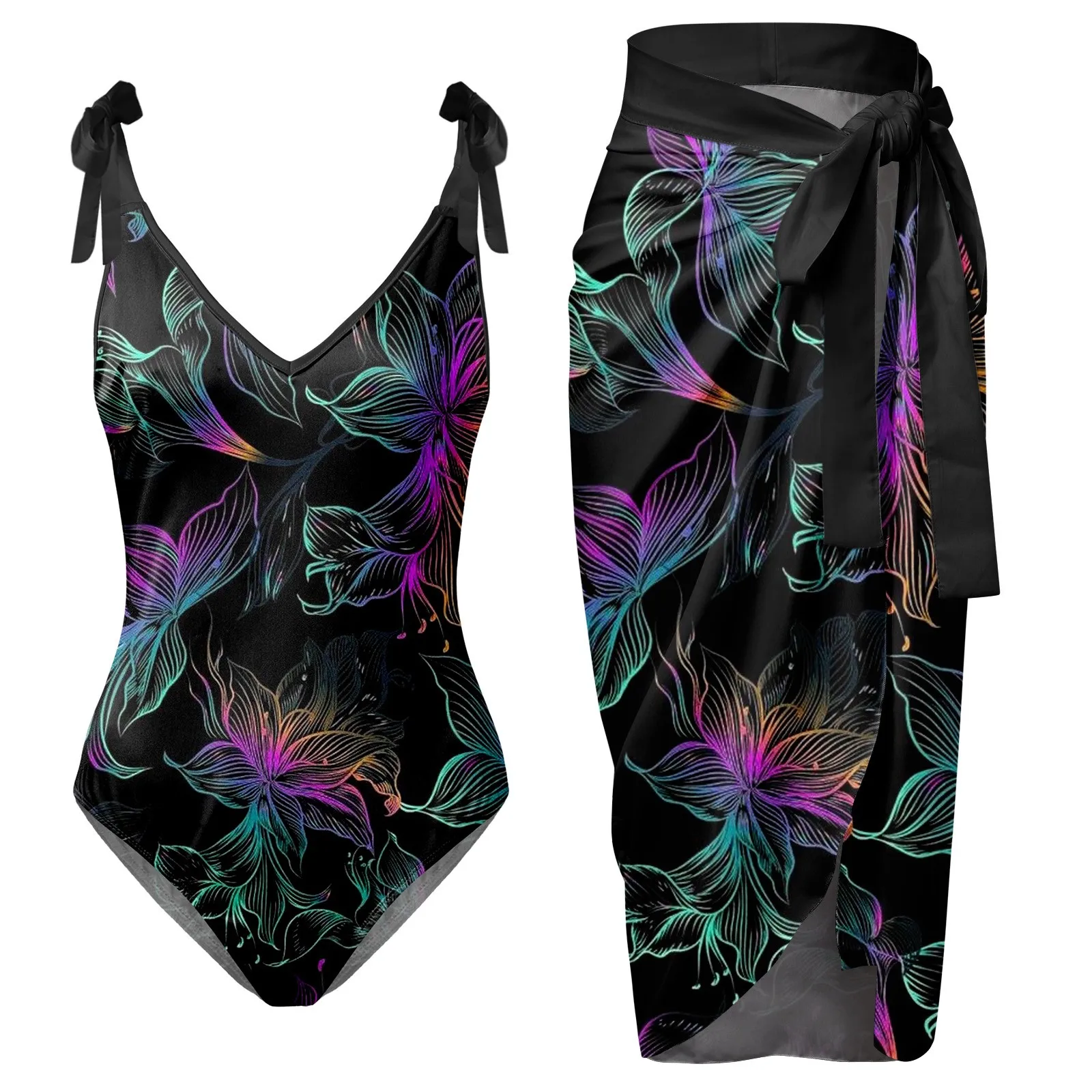 Womens V Neck Flower Printed Swimsuit Apron Skirt Bikini Sets Black Bikini Bikini Woman
Womens V Neck Flower Printed Swimsuit Apron Skirt Bikini Sets Black Bikini Bikini Woman