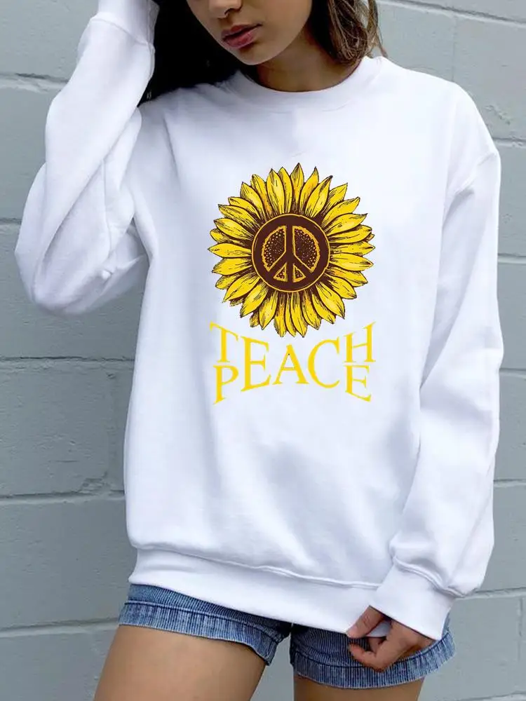 Sunflower Letter Peace Trend Sweet O-neck Pullovers Fall Autumn Women Fashion Clothing Spring Fashion Female Graphic Sweatshirts
Sunflower Letter Peace Trend Sweet O-neck Pullovers Fall Autumn Women Fashion Clothing Spring Fashion Female Graphic Sweatshirts
