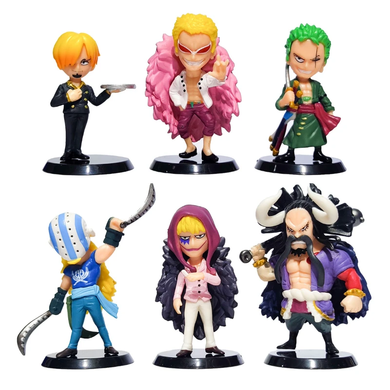 6pcs Anime 9CM One Piece Q Version Roronoa Zoro Sanji Bartolomeo Doflamingo Figures Model Action PVC Toy Children Xmas Gift
6pcs Anime 9CM One Piece Q Version Roronoa Zoro Sanji Bartolomeo Doflamingo Figures Model Action PVC Toy Children Xmas Gift