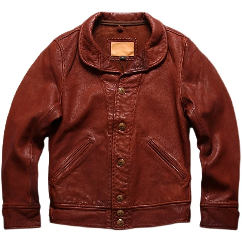 Sheep Jacket Top Quality Men's Genuine Leather Einstein Coat Brand Designer Outwear Vintage Motorcycle Rider Jackets
Sheep Jacket Top Quality Men's Genuine Leather Einstein Coat Brand Designer Outwear Vintage Motorcycle Rider Jackets