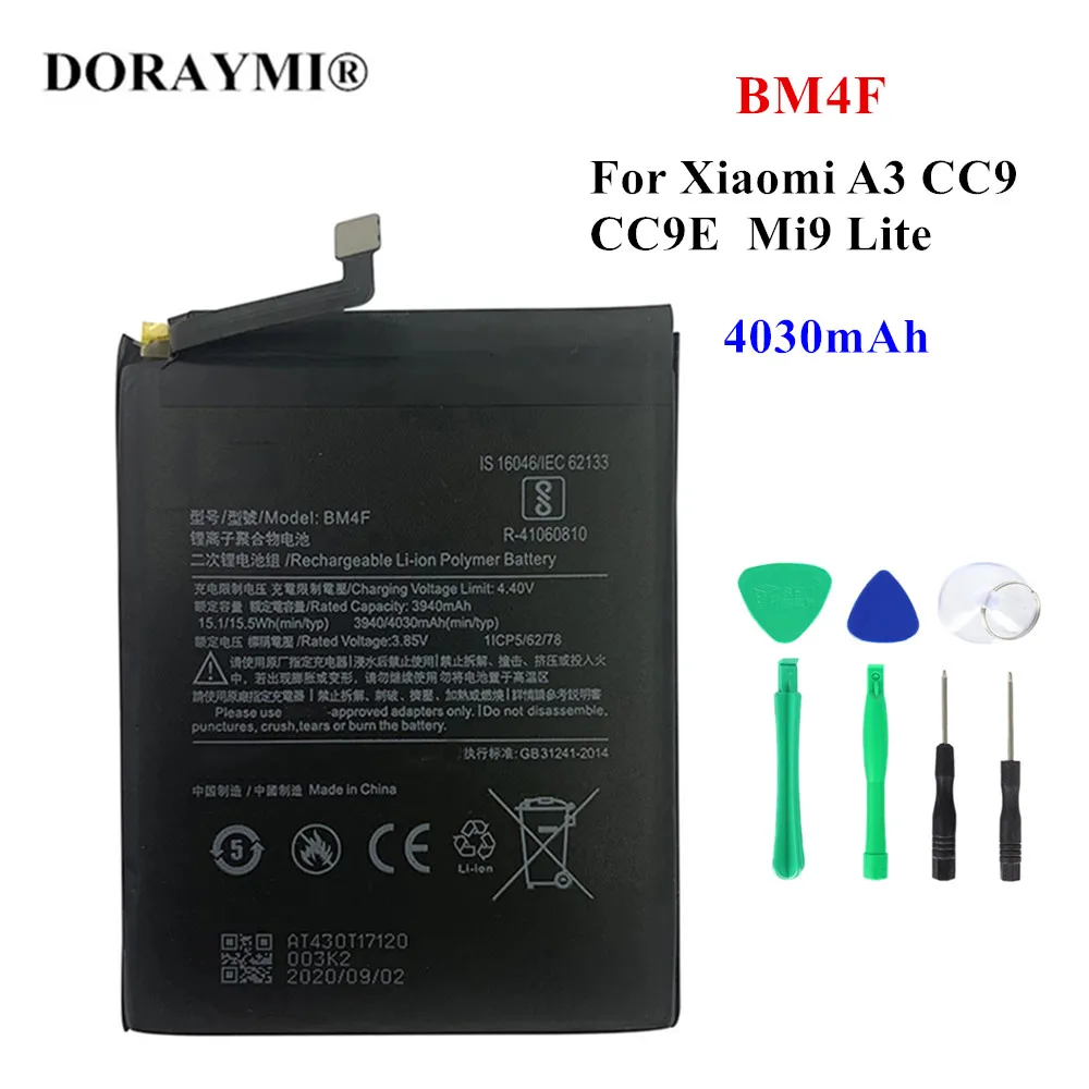 Оригинальный аккумулятор BM4F для телефона Xiaomi A3 CC9 CC9e Mi9 Lite, сменные батареи 4030 мАч, батарея
Оригинальный аккумулятор BM4F для телефона Xiaomi A3 CC9 CC9e Mi9 Lite, сменные батареи 4030 мАч, батарея