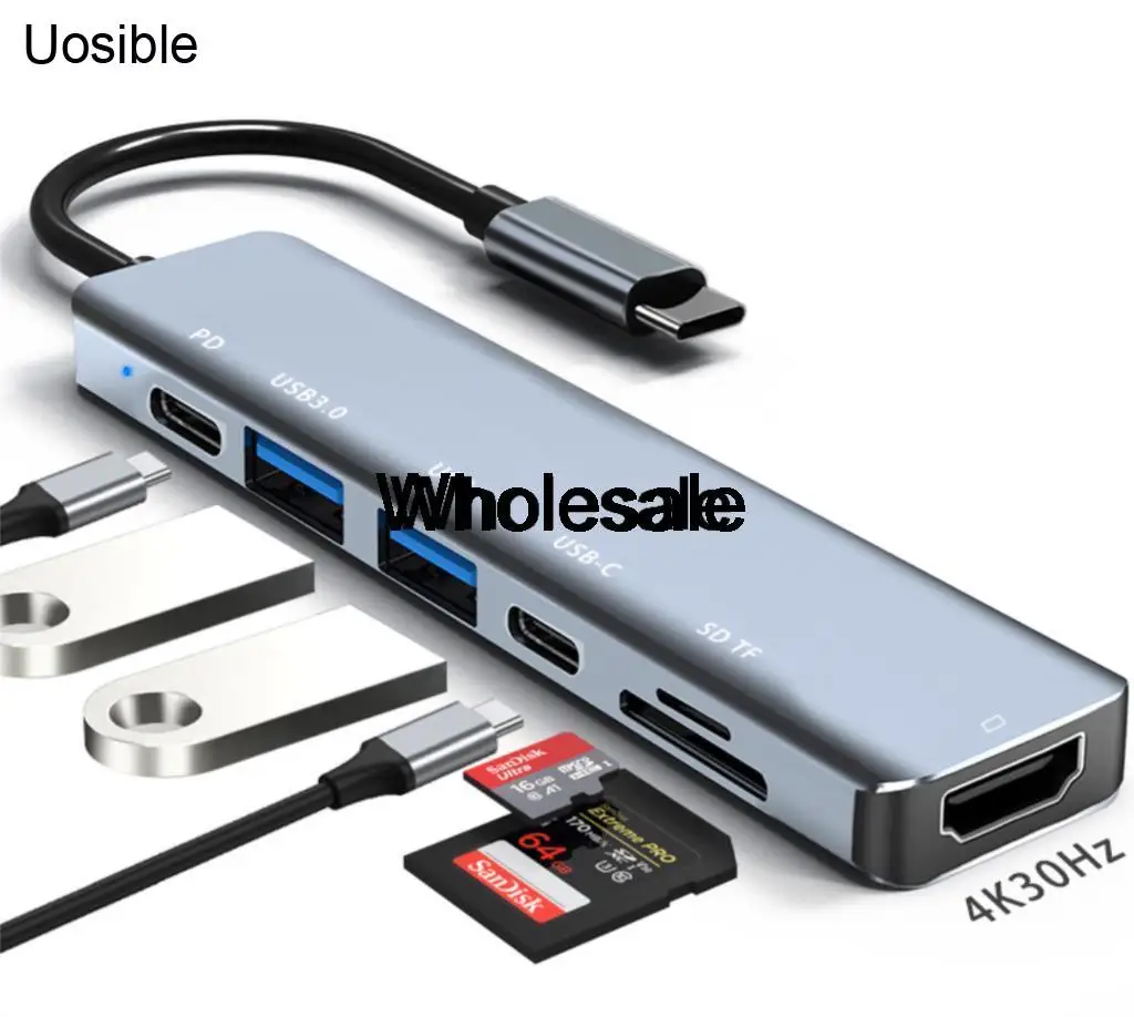 Wholesale 10 Pieces/lot 7-1 USB C HUB extender for Apple Huawei computer macbook type-c docking station
Wholesale 10 Pieces/lot 7-1 USB C HUB extender for Apple Huawei computer macbook type-c docking station