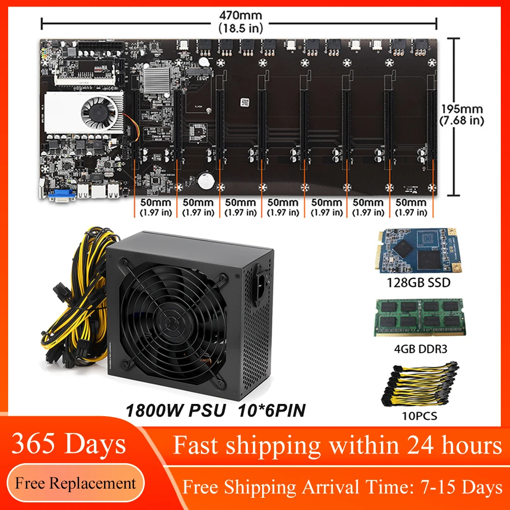 Набор материнской платы для майнинга BTC D37 T37 S37, графическая карта 8 GPU, материнская плата с процессором 4/8 ГБ DDR3 128 ГБ MSATA SSD 1800 Вт, комплект для м...
Набор материнской платы для майнинга BTC D37 T37 S37, графическая карта 8 GPU, материнская плата с процессором 4/8 ГБ DDR3 128 ГБ MSATA SSD 1800 Вт, комплект для м...