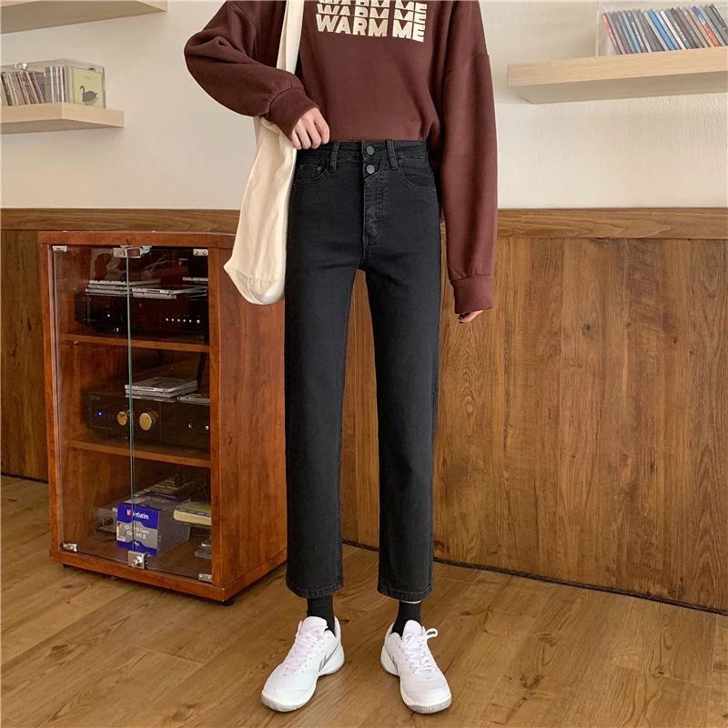 Новинка DD3123 Узкие прямые брюки с высокой талией в стиле ретро универсальные джинсы с эффектом потертости 
Новинка DD3123 Узкие прямые брюки с высокой талией в стиле ретро универсальные джинсы с эффектом потертости