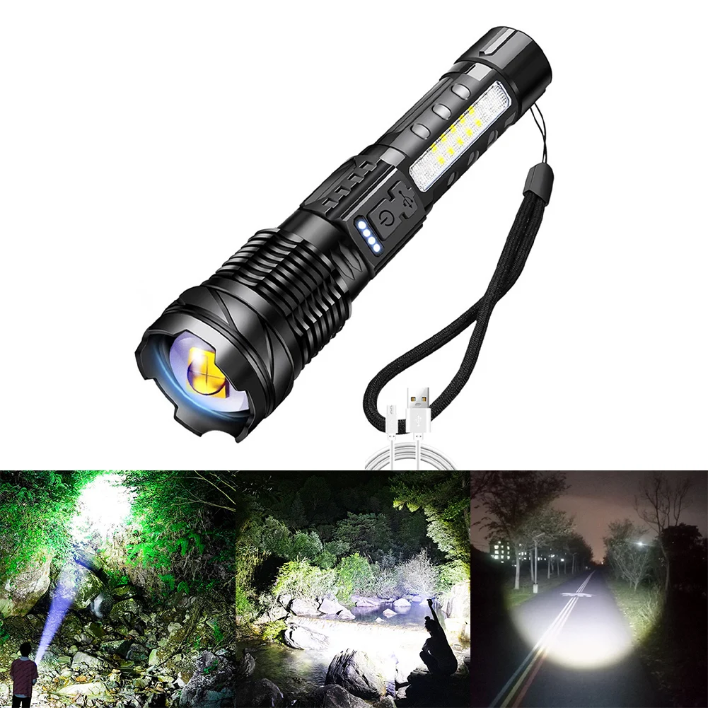 Outdoor COB Strong Light Flashlight USB Rechargeable With Side Work Light Focusing And Penetrating Technology Superrange 1000M
Outdoor COB Strong Light Flashlight USB Rechargeable With Side Work Light Focusing And Penetrating Technology Superrange 1000M