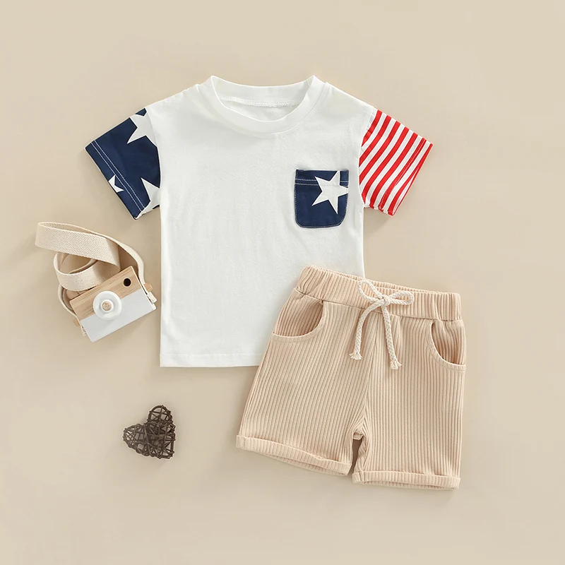 Summer Boys Clothes Set Casual Cotton Short Sleeve Tops Tie-up Short Pants Boys Independence Day Outfits Set
Summer Boys Clothes Set Casual Cotton Short Sleeve Tops Tie-up Short Pants Boys Independence Day Outfits Set
