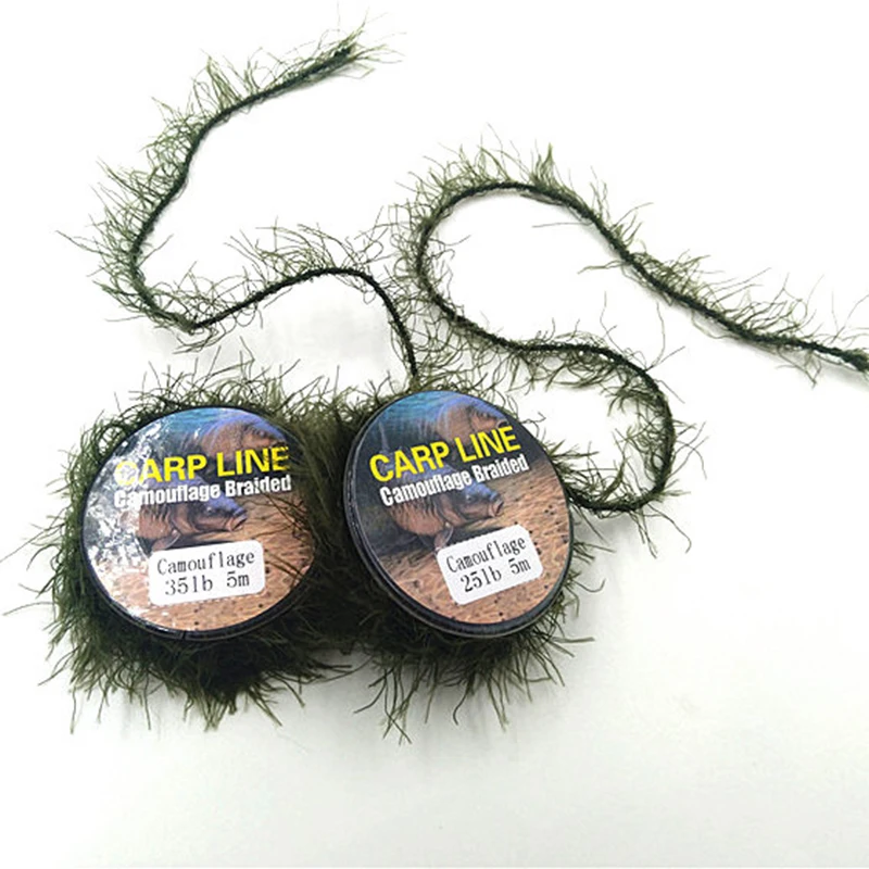 

5m Realistic Weed Carp Fishing Line Method Feeder Hair Rigs Carp Fishing Accessories Braid Soft Hook link For Carp Coarse Tackle