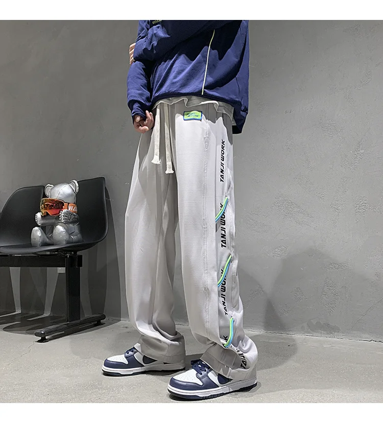 High Street Sports Mens Pants Fashion Brand Ice Silk Pants Summer Thin Design Shorts Straight Tube Loose Vertical Feeling Pants
High Street Sports Mens Pants Fashion Brand Ice Silk Pants Summer Thin Design Shorts Straight Tube Loose Vertical Feeling Pants