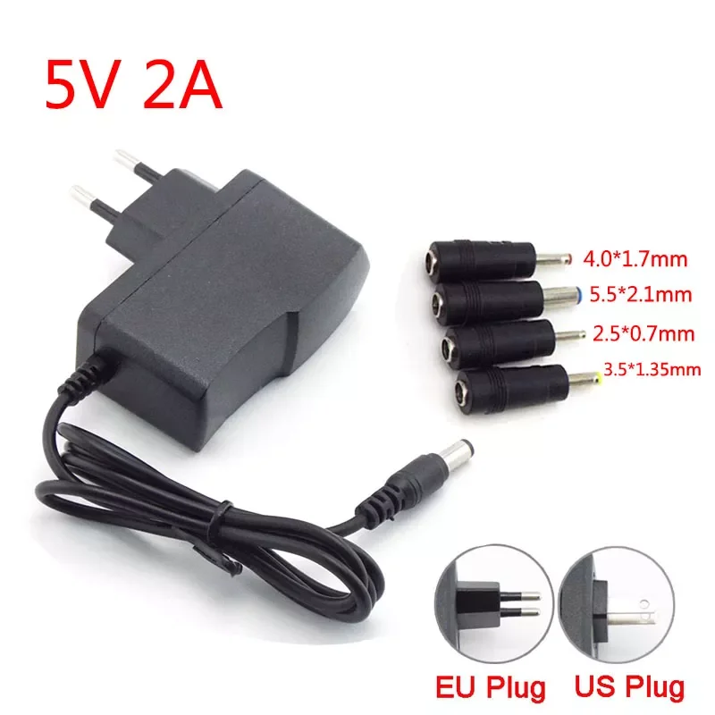 / DC Adapter DC 5V 2A AC 100-240V Converter Power Supply Charger DC Plug 5.5*2.1mm 4.0*1.7mm 3.5*1.35mm 2.5*0.7mm C1
/ DC Adapter DC 5V 2A AC 100-240V Converter Power Supply Charger DC Plug 5.5*2.1mm 4.0*1.7mm 3.5*1.35mm 2.5*0.7mm C1