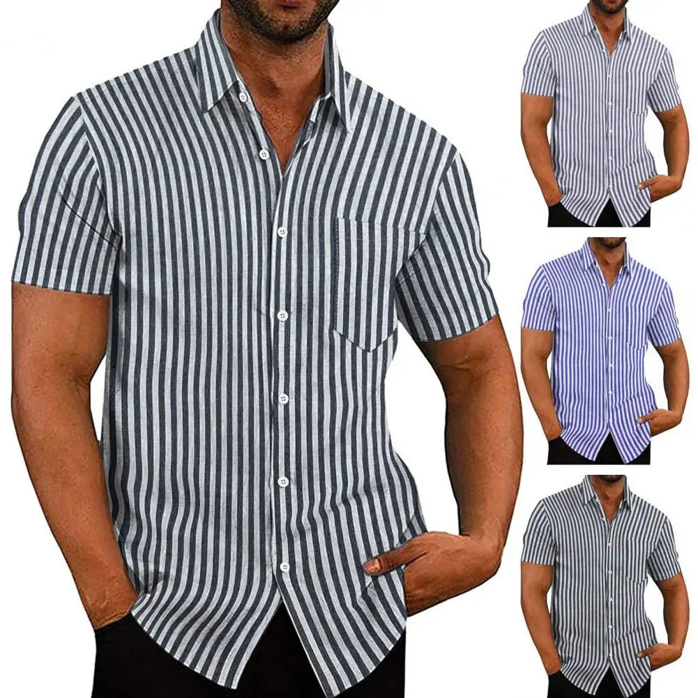 New Men's Shirt Fashion Stripes Print Short Sleeve Shirt Summer Shirt Men Turn-down Collar Button Casual Shirt Men's Clothing
New Men's Shirt Fashion Stripes Print Short Sleeve Shirt Summer Shirt Men Turn-down Collar Button Casual Shirt Men's Clothing