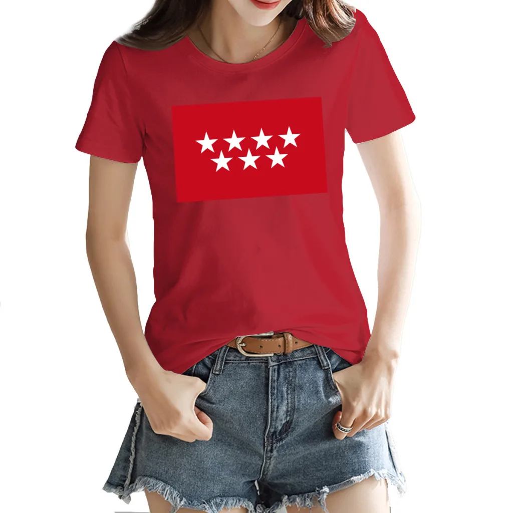 Women's T-shirt Flag of the Community of Madrid Cute Round neck Nerdy Fresh Red Tees Tops European Size
Women's T-shirt Flag of the Community of Madrid Cute Round neck Nerdy Fresh Red Tees Tops European Size